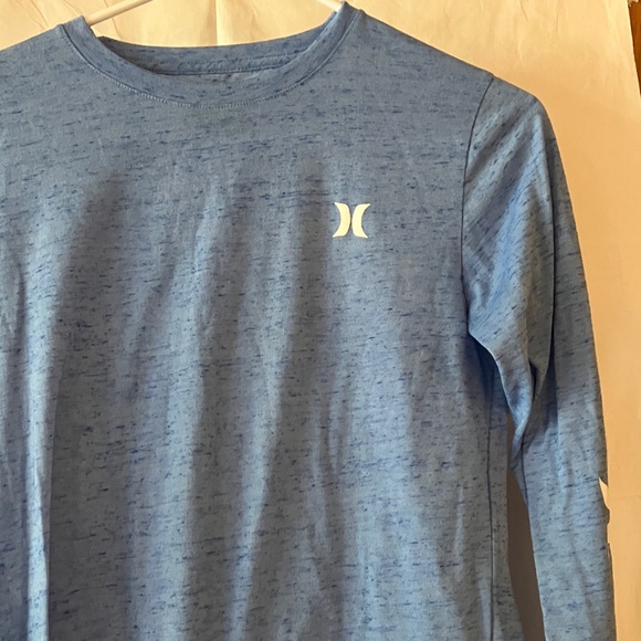 Hurley Boy’s Sz L (12-13 yrs) Lt Blue Heather Long Sleeve T-Shirt w/iconic logo - Picture 2 of 7